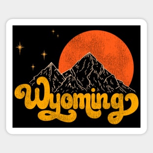 Vintage State of Wyoming Mid Century Distressed Aesthetic Sticker